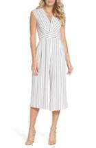 Women's Maggy London Stripe Crepe Crop Jumpsuit - White