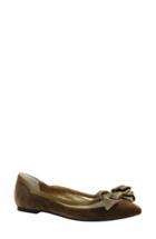 Women's J. Renee Allitson Bow Flat .5 B - Brown