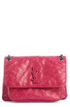 Saint Laurent Medium Niki Leather Shoulder Bag - Pink