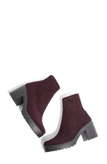 Women's Topshop Brick Knit Sock Bootie .5us / 36eu - Burgundy