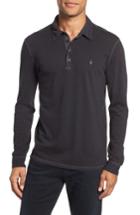 Men's John Varvatos Star Usa Long Sleeve Peace Sign Polo - Black