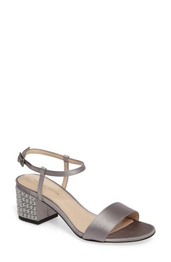 Women's Pelle Moda Alicia Block Heel Sandal M - Grey
