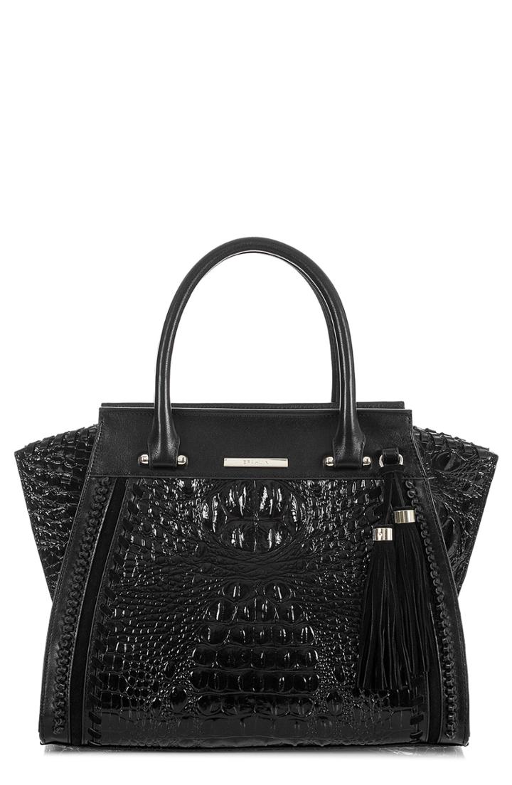 Brahmin Priscilla Croc Embossed Leather Satchel -