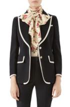 Women's Gucci Peak Lapel Stretch Cady Blazer Us / 36 It - Black