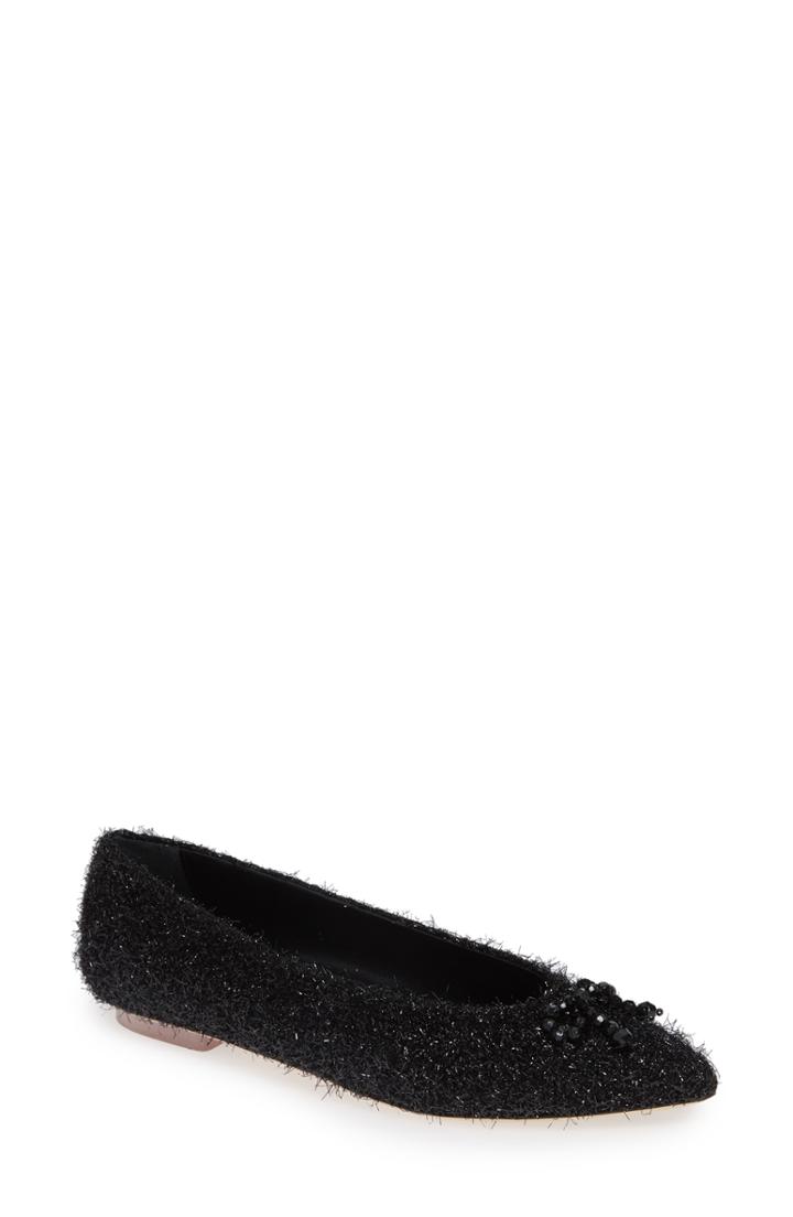 Women's Simone Rocha Beaded Tinsel Flat Us / 40eu - Black