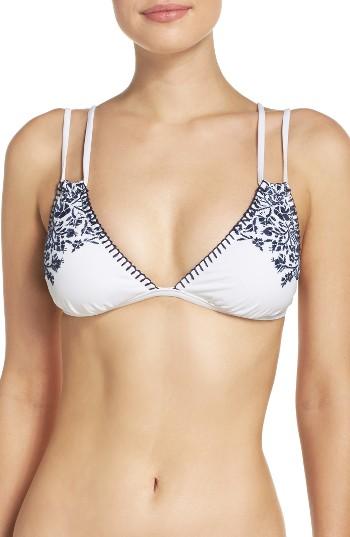 Women's Lucky Brand Stitch In Time Bikini Top - White