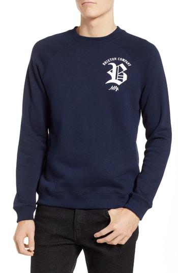 Men's Brixton Rawson Raglan Crewneck Sweatshirt - Blue