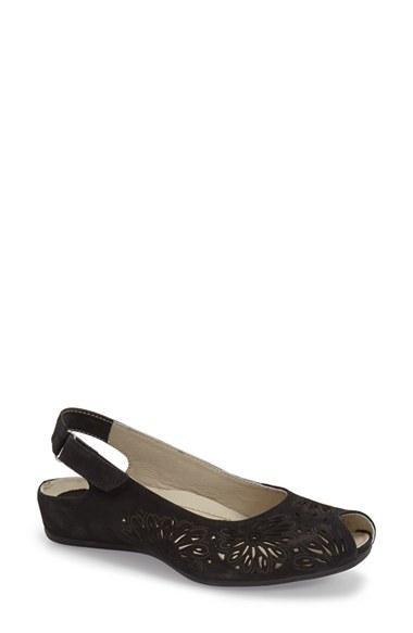 Women's Earthies 'milos' Slingback Wedge .5 M - Black