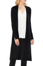 Women's Vince Camuto Speckled Open Front Maxi Cardigan - Black