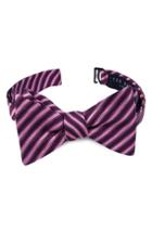 Men's Ted Baker London Stripe Silk Bow Tie, Size - Pink