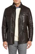 Men's Peter Millar Woodland Discovery Deerskin Leather Jacket - Brown