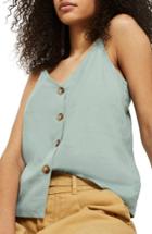 Women's Topshop Button Through Camisole Top Us (fits Like 0-2) - Blue