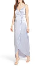 Women's Wayf Teagan Satin Wrap Maxi Dress - Blue