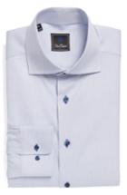 Men's David Donahue Regular Fit Solid Dress Shirt .5 34/35 - Blue