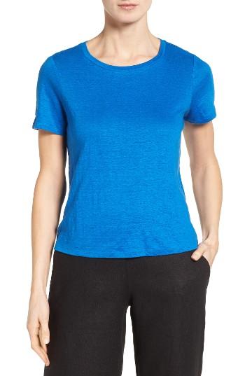 Women's Eileen Fisher Organic Linen Tee - Blue