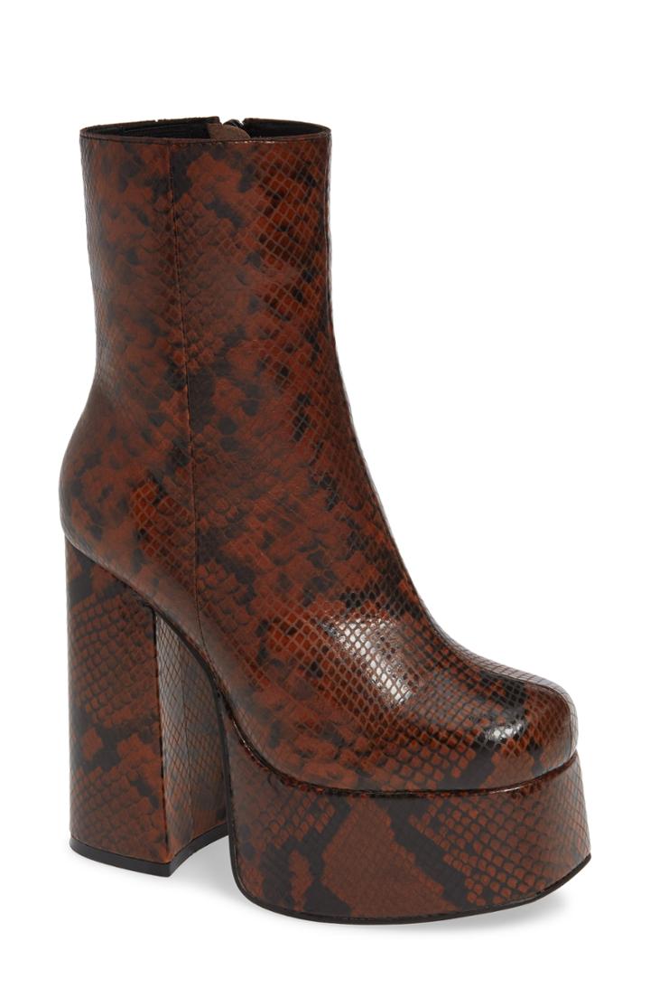 Women's Jeffrey Campbell Widow Platform Bootie .5 M - Brown