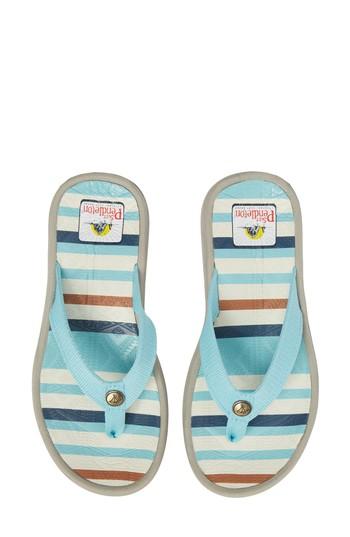 Women's Pendleton Surf Stripe Flip Flop M - Blue