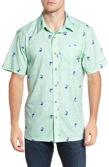 Men's Columbia Super Slack Tide Patterned Woven Shirt - Green