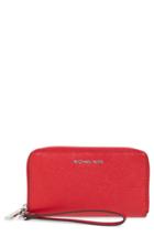 Women's Michael Michael Kors Mercer Large Leather Wristlet - Red