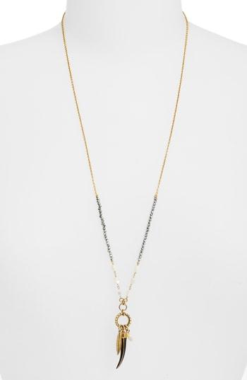 Women's Sole Society Enamel & Imitation Pearl Charm Necklace