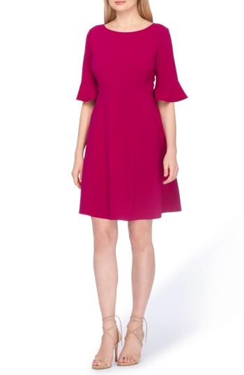 Petite Women's Tahari Ruffle Sleeve A-line Dress P - Pink
