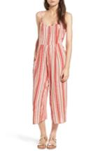 Women's Band Of Gypsies Stripe Crop Jumpsuit - Ivory