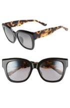 Women's Maui Jim Siren Song 54mm Polarizedplus2 Cat Eye Sunglasses - Black Gloss W/ Tokyo Tortoise