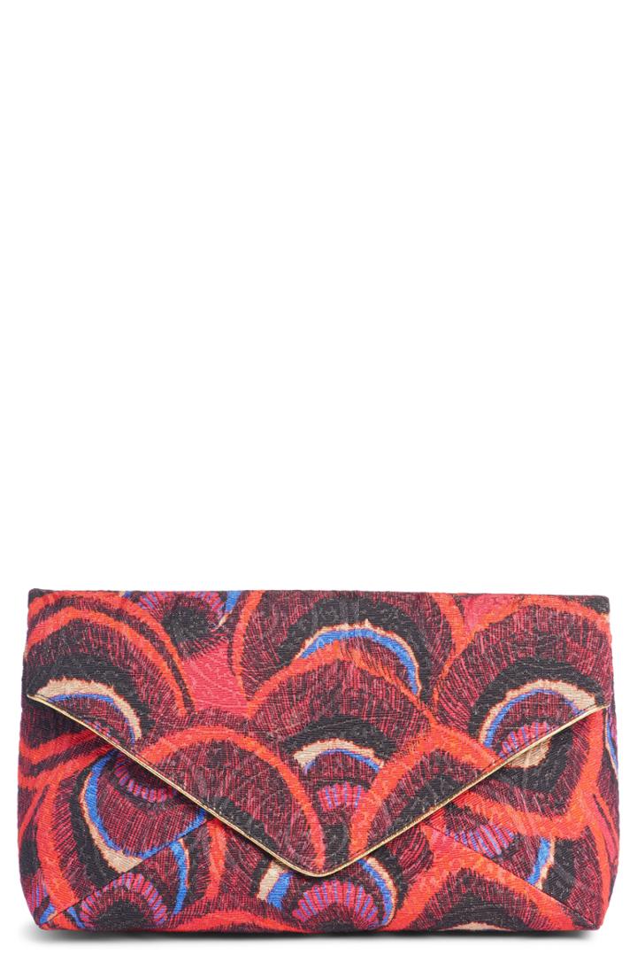 Dries Van Noten Peacock Jacquard Envelope Clutch -