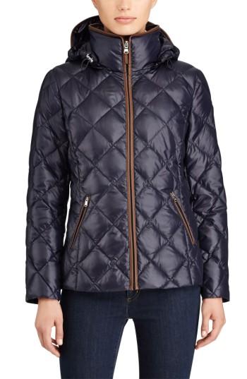 Women's Lauren Ralph Lauren Quilted Down Jacket - Blue