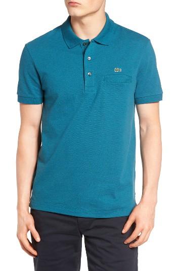 Men's Lacoste Slim Fit Pique Polo (m) - Blue/green