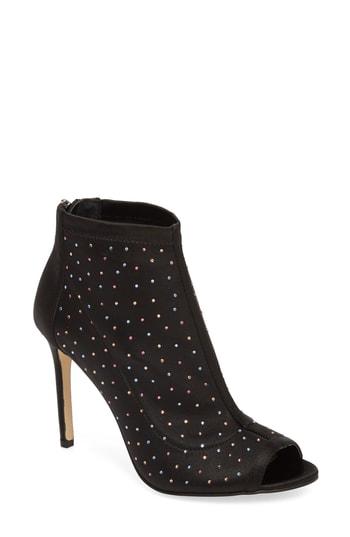 Women's Jewel Badgley Mischka Margarita Embellished Peep Toe Bootie M - Black