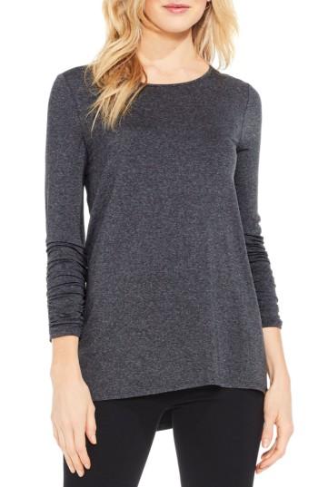 Women's Vince Camuto Ruched Sleeve High/low Top - Grey