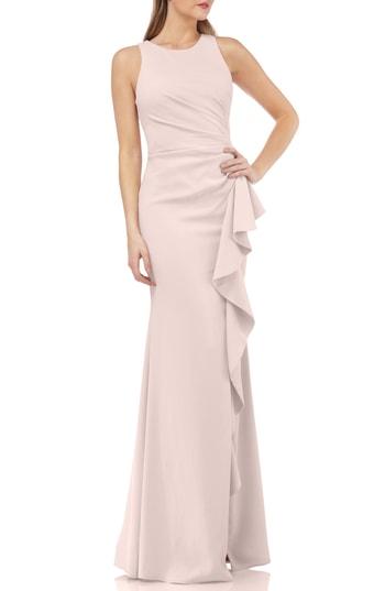 Women's Carmen Marc Valvo Couture Infusion Ruffle Gown - Pink