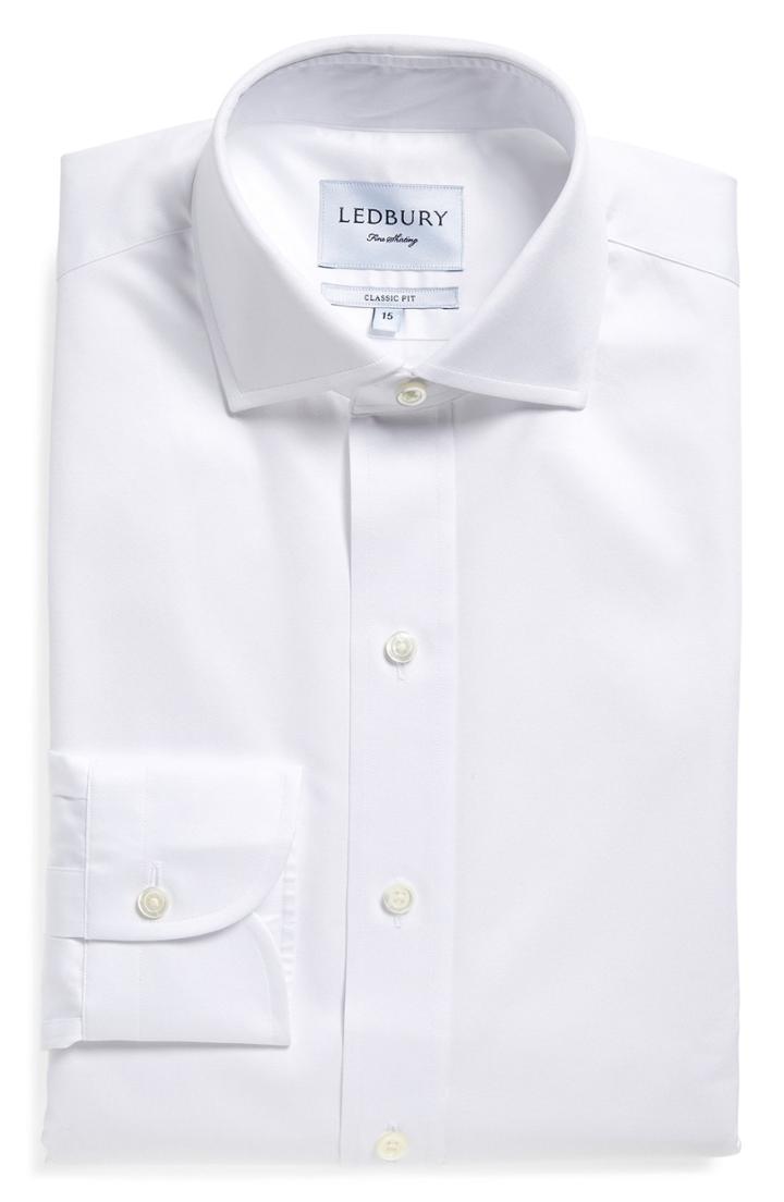 Men's Ledbury Classic Fit Fine Twill Dress Shirt - White