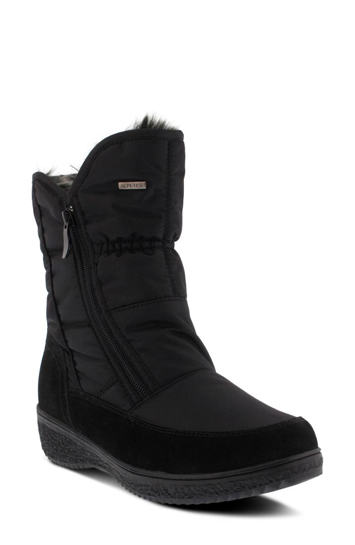 Women's Spring Step Ernestina Waterproof Faux Fur Bootie .5-7us / 37eu - Black