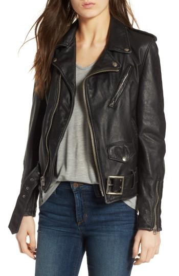 Women's Schott Nyc Boyfriend Leather Jacket