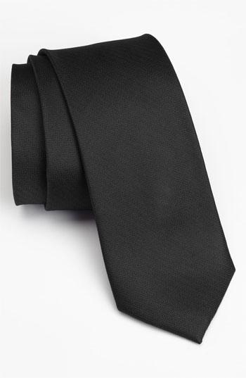 1901 Woven Silk Tie Black Regular