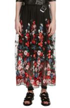 Women's Maje Jamie Embroidered Maxi Skirt - Black