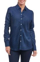 Women's Foxcroft Hazel Pinstripe Shirt - Blue
