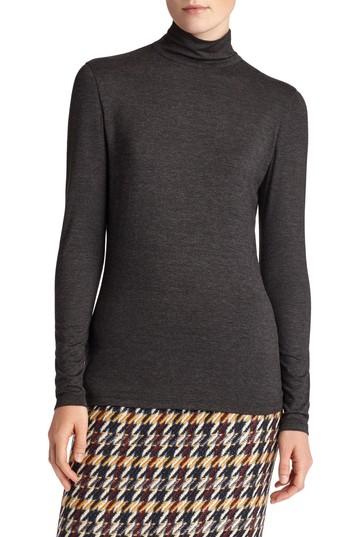 Women's Lafayette 148 New York Stretch Jersey Turtleneck, Size - Grey (online Only)