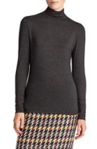 Women's Lafayette 148 New York Stretch Jersey Turtleneck, Size - Grey (online Only)
