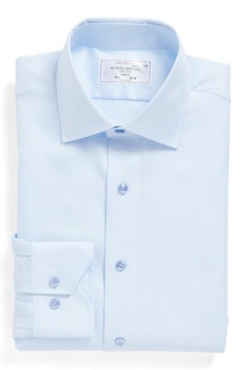 Men's Lorenzo Uomo Trim Fit Houndstooth Dress Shirt .5 - 32/33 - Blue