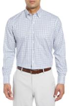 Men's Peter Millar Crown Ease Malta Regular Fit Tattersall Sport Shirt - Blue