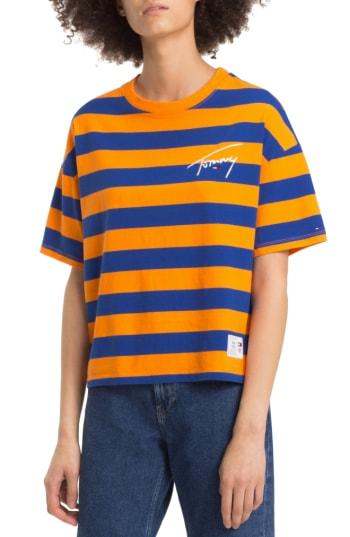 Women's Tommy Jeans Tjw Stripe Tee, Size - Red