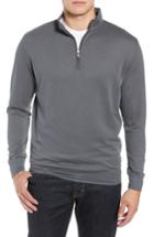Men's Peter Millar Comfort Interlock Quarter Zip Pullover - Grey