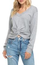 Women's Astr The Label Twist Front Sweater - Grey