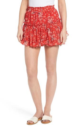 Women's Misa Los Angeles Marion Paisley Miniskirt - Coral