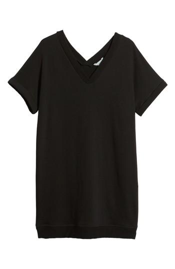 Women's Caslon Off-duty French Terry Dress, Size - Black