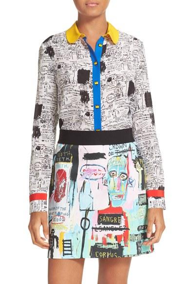 Women's Alice + Olivia Gary Print Silk Blouse