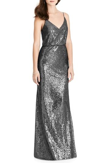 Women's After Six Sequin Blouson Gown (similar To 14w) - Metallic